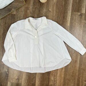 Carolina Herrera White Blouse oversized cocoon style shirt